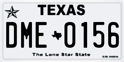 TX license plate DME0156