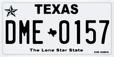 TX license plate DME0157