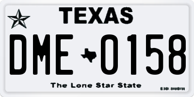 TX license plate DME0158