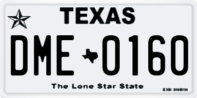 TX license plate DME0160