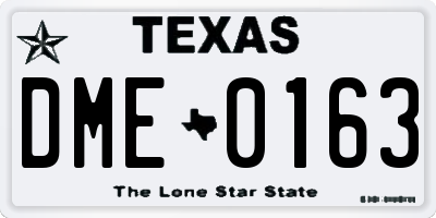 TX license plate DME0163