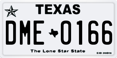 TX license plate DME0166