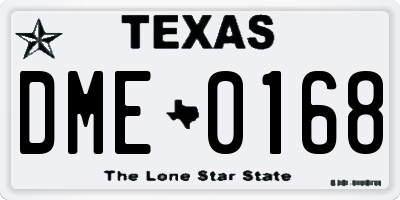 TX license plate DME0168