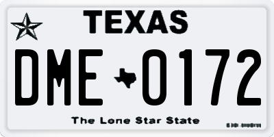 TX license plate DME0172