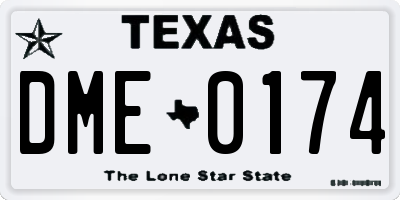 TX license plate DME0174