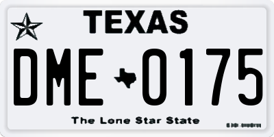 TX license plate DME0175