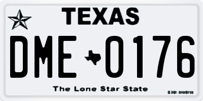 TX license plate DME0176