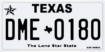 TX license plate DME0180