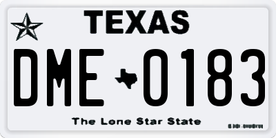 TX license plate DME0183