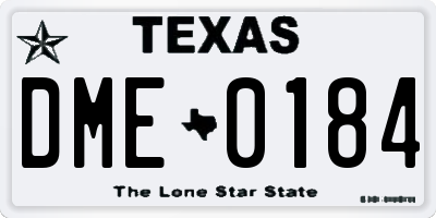 TX license plate DME0184