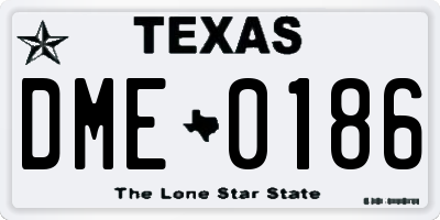TX license plate DME0186