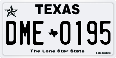 TX license plate DME0195