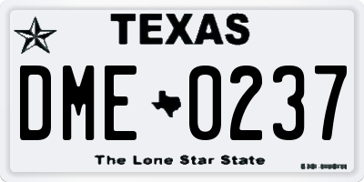 TX license plate DME0237