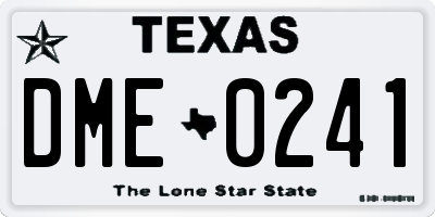 TX license plate DME0241