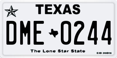 TX license plate DME0244