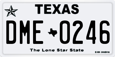TX license plate DME0246