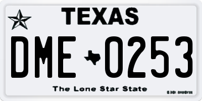 TX license plate DME0253