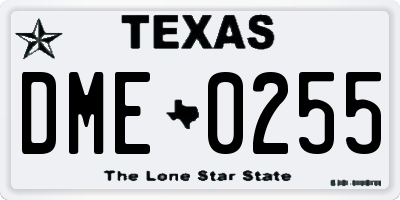 TX license plate DME0255
