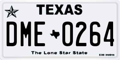 TX license plate DME0264