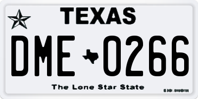 TX license plate DME0266
