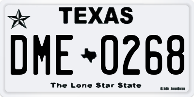 TX license plate DME0268