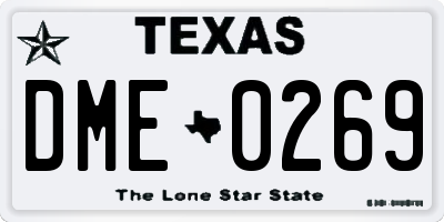 TX license plate DME0269