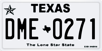 TX license plate DME0271