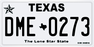 TX license plate DME0273