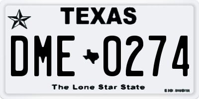 TX license plate DME0274