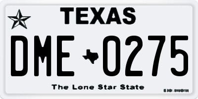 TX license plate DME0275