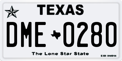 TX license plate DME0280