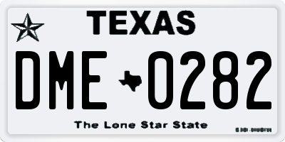 TX license plate DME0282