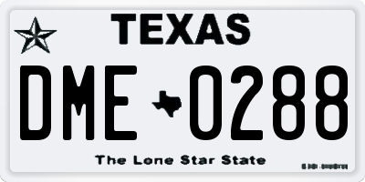 TX license plate DME0288