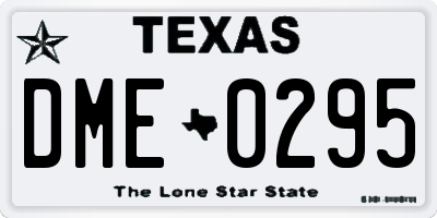 TX license plate DME0295