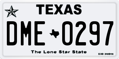 TX license plate DME0297