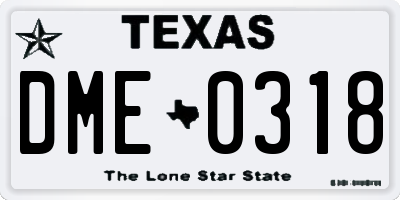 TX license plate DME0318