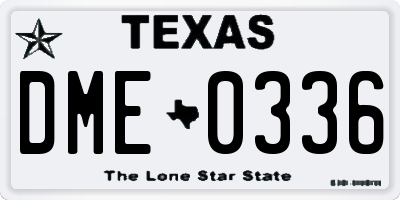TX license plate DME0336