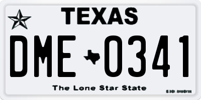 TX license plate DME0341