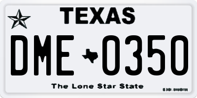 TX license plate DME0350