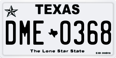 TX license plate DME0368