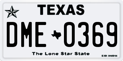 TX license plate DME0369