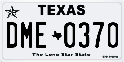 TX license plate DME0370