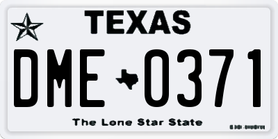 TX license plate DME0371