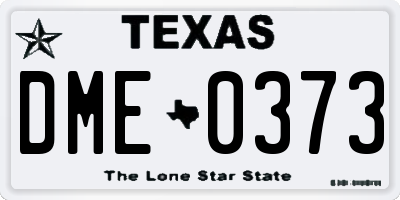 TX license plate DME0373