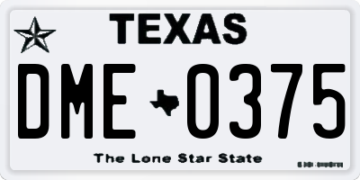 TX license plate DME0375