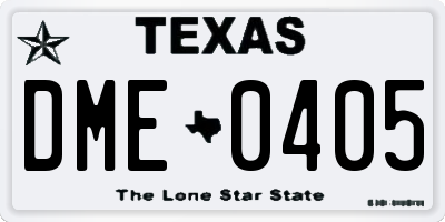 TX license plate DME0405