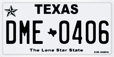 TX license plate DME0406