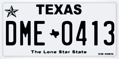 TX license plate DME0413