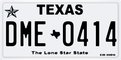 TX license plate DME0414