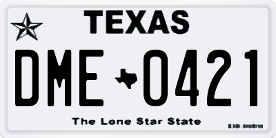 TX license plate DME0421